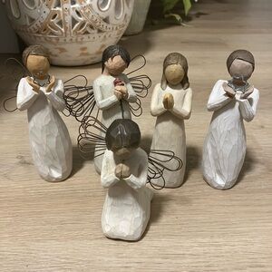 Willow Tree Angel Figurine Collection - Cream and Brown
